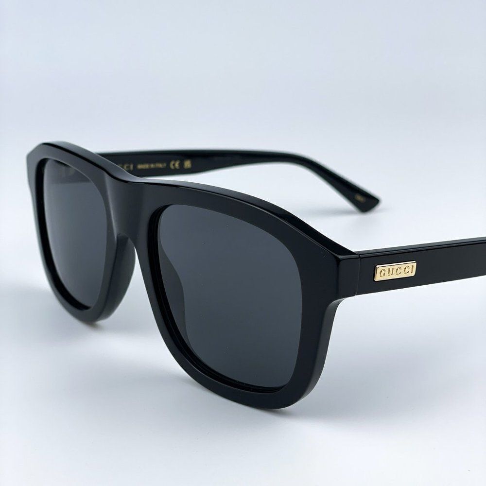 SALE! NEW Gucci GG1316S 001 Black Grey Square Unisex Sunglasses - Picture 6 of 11